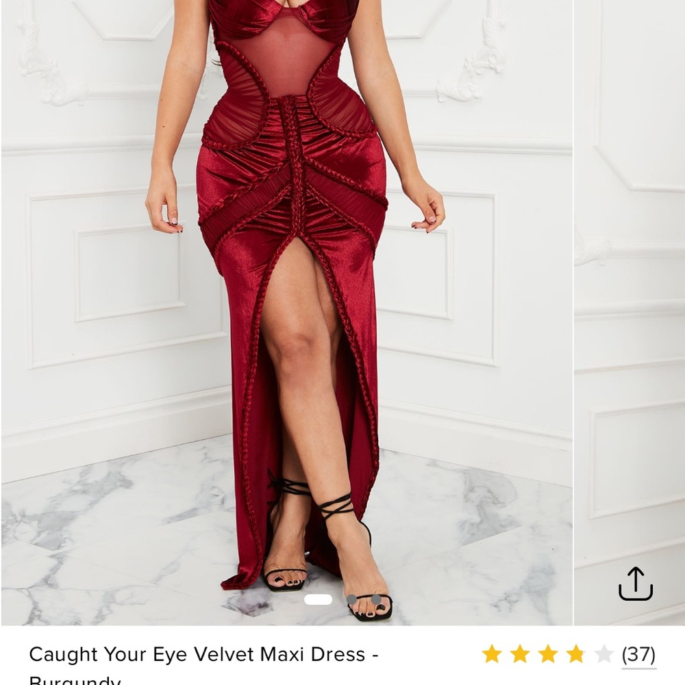 Elegant Burgundy Velvet Maxi Dress